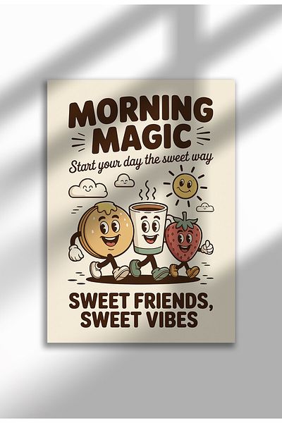 21mxm Unframed Kitchen Wall Art - Morning Magic Poster A3