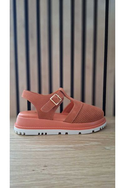 POTEEN Ptn Merrinea Tan Buckle Detail Genuine Leather Women's Sandals