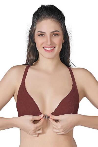 inkasole Rosu bordo? Emay 187 C Sutien sport cu sârmă cu deschidere frontală