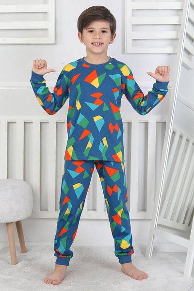 ZUZUNGA Colorful Geometric Shape Boys' Pajama Set