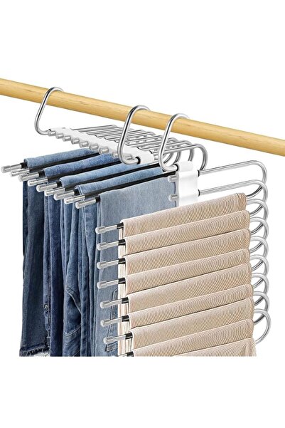 Generic سانزيز كوليف، عبوة واحدة من 9 طبقات، شماعات بنطلونات، موفرة للمساحة، ...