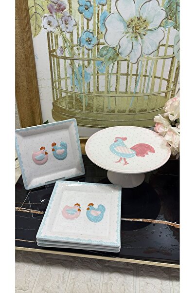 aky home style Sunum Seti Kek-Pasta 5 parça