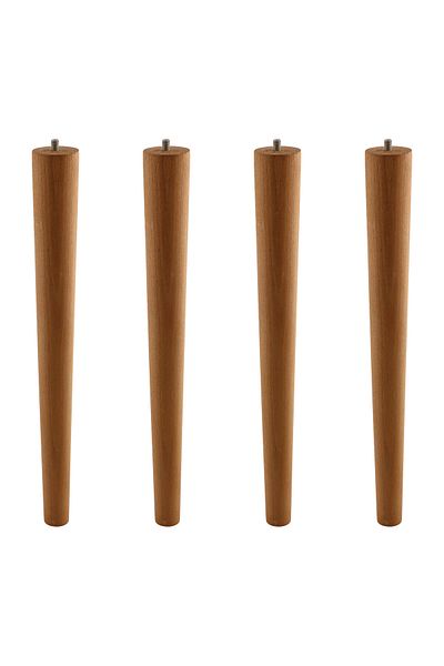 Badem10 Wooden Brown Set of 4 45 cm Natural Painted Coffee Table and Table Leg Modern Furniture Leg Feet
