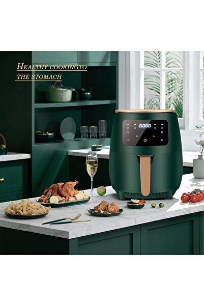 saKlnM-yRz Air Fryer with LCD Digital Touch Screen, 4.75Qt Electric Air Fryer with 8 Presets and Non