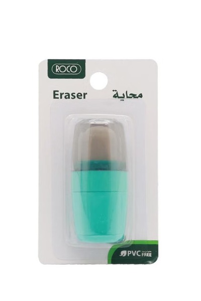 Roco ممحاة مطاطية - خضراء ورمادية، ممحاة مزدوجة الوظيفة