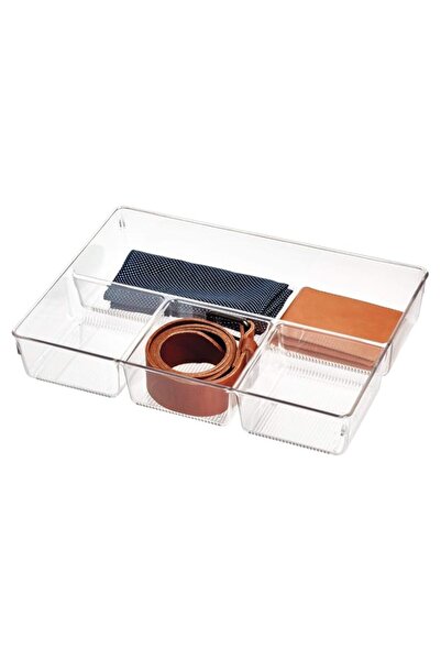 Generic منظم أدراج خزانة الملابس لينوس من إنترديزاين (60830)، شفاف، بأربعة أقسام