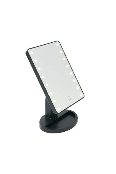 divendi-ro Makeup Mirror with 16 LED Bulbs, plastic, 17x27cm, black
