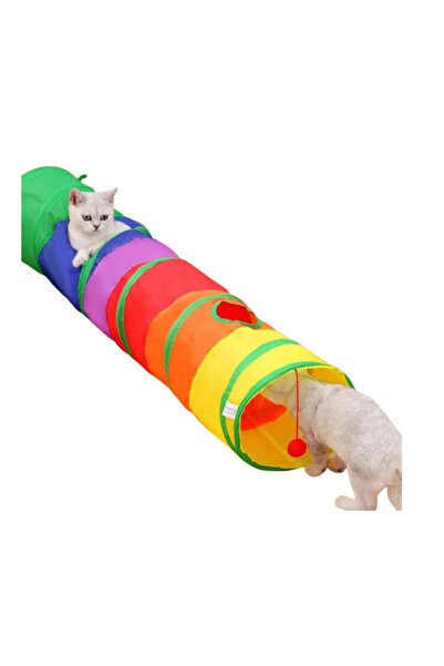 GND PET T القط نفق للطي قوس قزح طويل مستقيم القط الكلب اللعب نفق الحيوانات ال...