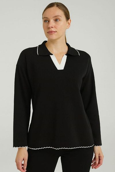 Zeyoo Collection Cowboy Stitched Polo Neck Sweater