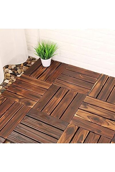 genric FFD Wooden Decking Tiles - Interlocking Hardwood Flooring for Outdoor & Indoor Use Pack of 10