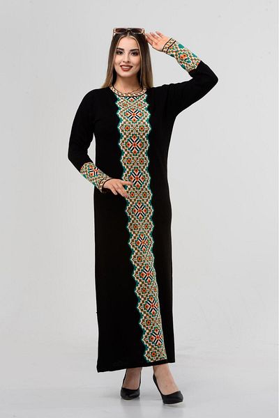 NEWCO Bicycle Collar Front and Sleeve Pattern Theme Tricot Bolero Dress