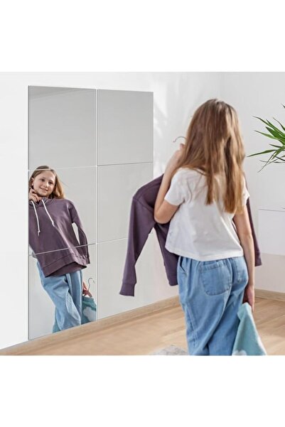 Generic ملصقات حائط مرآة كبيرة، 6 قطع، 30 × 40 سم، ملصقات حائط غير زجاجية، مرآة أكريليك