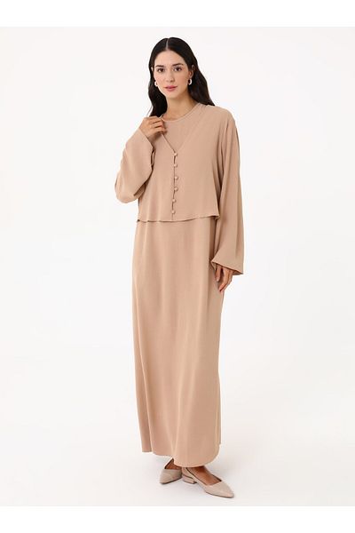 Refka Aerobin Dress Tunic Double Set - Camel -
