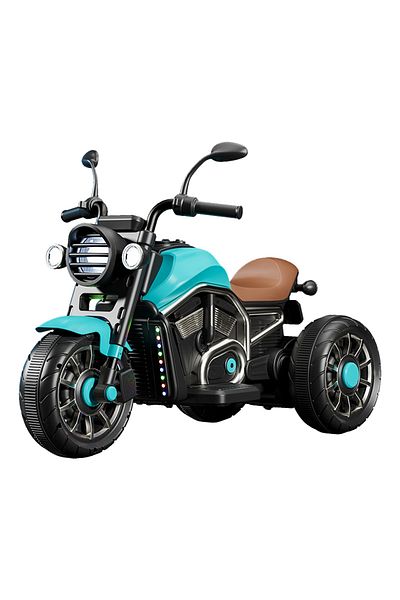PLAYZO Kids Electric Ride-On Cruiser Motorcycle Rechargeable Battery, LED Lights, Sounds