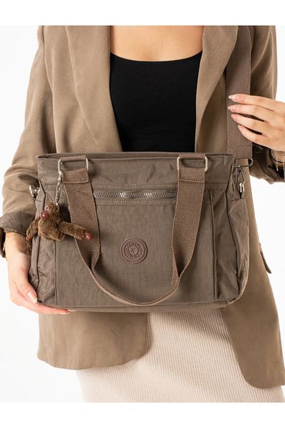 eflanmoda Large Size Women's Water Resistant Crinkle Fabric Hand and Shoulder Bag