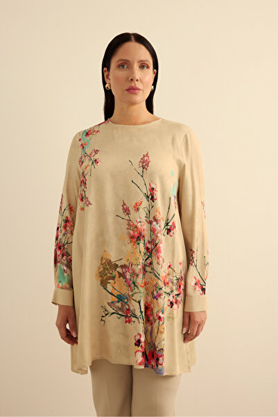 Aker Pano Çiçek Desenli Viscon Tunik