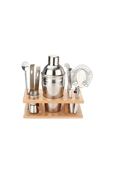 dalip Set pentru Barman cu stand, 9 piese, inox, Argintiu