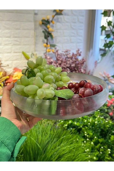 FARALYAHOME Handmade Large Size Glass Salad Fruit Bowl 26 cm