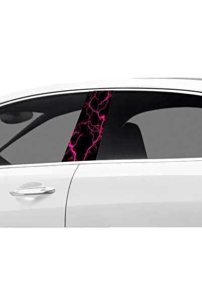 Çağlayan Reklam Araç Kapı Direk Kaplama Folyosu Pembe Yıldırımlar Desenli (SA...