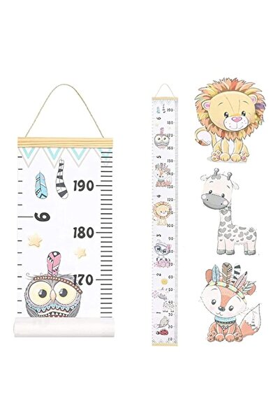 Generic Brand JJGoo Baby Growth Chart Hanging Ruler Wall Decor, Wood Frame Fa...