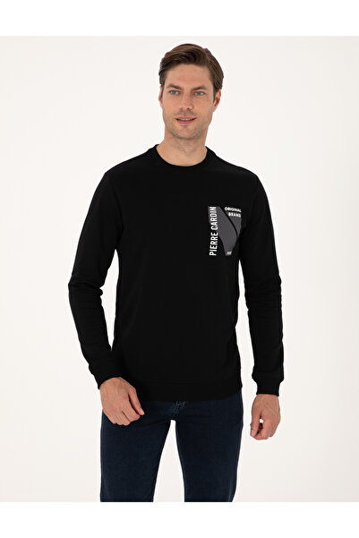Pierre Cardin Siyah Regular Fit Bisiklet Yaka Sweatshirt 50317750-VR046
