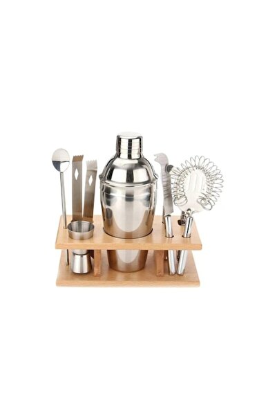 dalip Set pentru Barman cu stand, 9 piese, inox, Argintiu