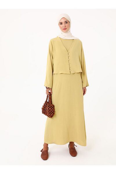 Refka Aerobin Dress Tunic Double Set - Pistachio Green -