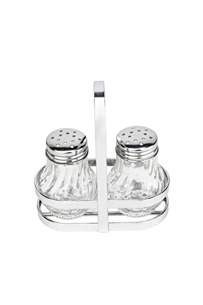 Cuisine Art طقم ملح زجاجي بنكهة الليمون والصودا مع حامل، 50 مل، قطعتين، شفاف