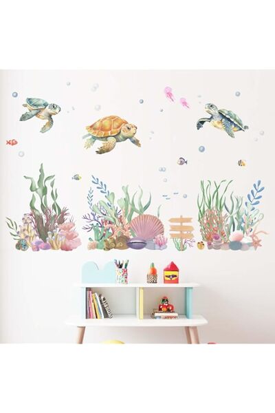 Generic Brand Ocean Sea Turtle Wall Decals - Under The Sea Marine Theme Seawe...