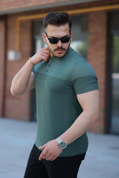 Aymood Men's Judge Collar Short Sleeve Cotton T-Shirt