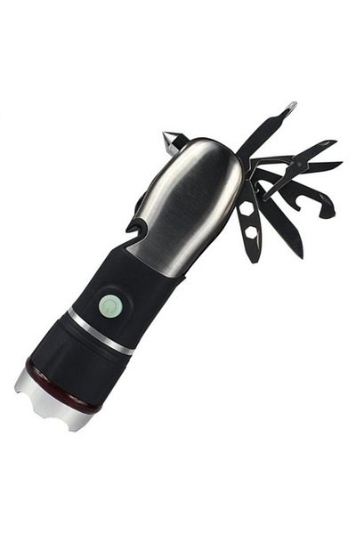 UIQ LED flashlight with On/Off button 2in1, 1W, 40lm, 4 lighting modes, 3 AAA batteries, Black