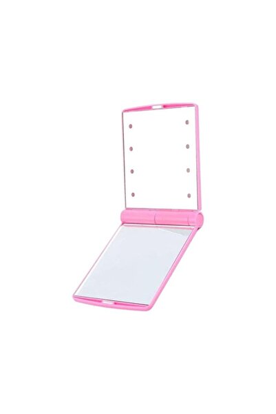 Generic مرآة مكياج مزدوجة LED من COOLBABY باللون الوردي/الفضي