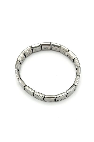 Bijuty Italian Style Stainless Steel Silver Color Unisex Bracelet - Adjustable Flexible Structure