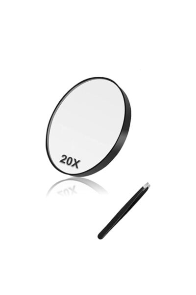 Generic مرآة مكياج Sweet Seven المكبرة 20 مرة مع ملقط - مرآة زينة بكأس شفط لل...