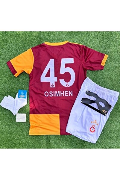 Alaturka Mix 'Gâlatâsarây 2026 Yeni 5 Yıldızlı V.îctor-O'sîmhen 45 İç Saha Çocuk Forması 5'li Set Maske