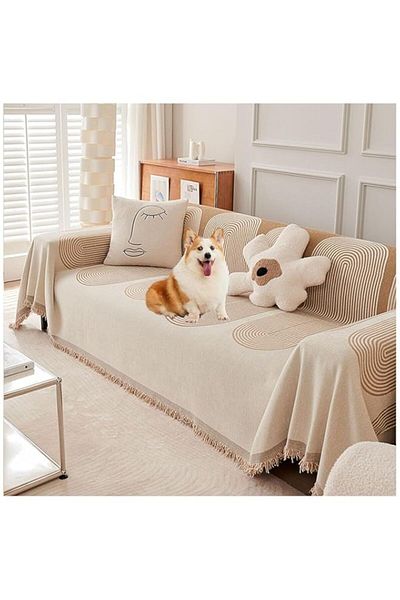 Generic Double Sided Chenille Sofa Cover, Stylish Sofa Cover, Chenille Furniture Sofa Cover Towel, Chenille