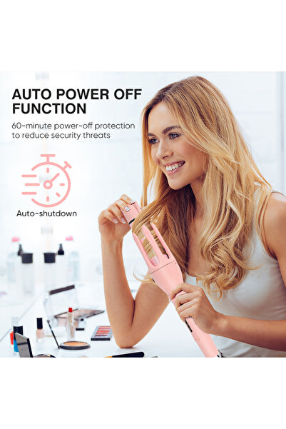 istanbulay GlamWave™ Automatic Rotating Hair Curler Set – Pink Edition