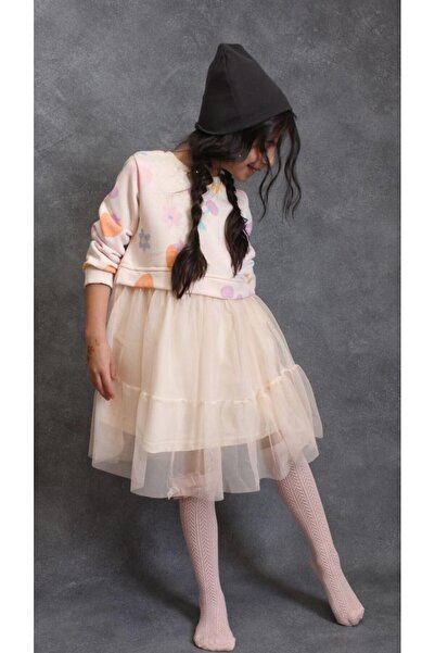 OZZY KİDS Φόρεμα φούτερ με τούλινη φούστα για κορίτσια