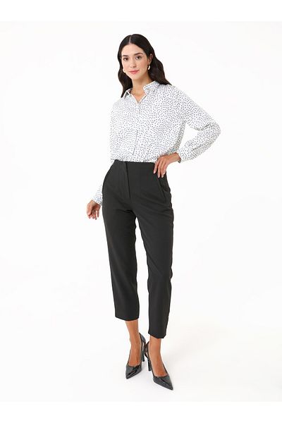 Refka Rib Detailed Trousers - Black -