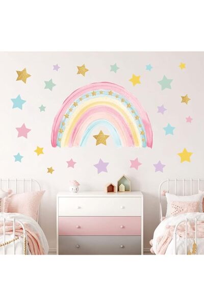 Generic Brand Supzone Large Rainbow Wall Stickers Boho Rainbow Wall Decal Col...