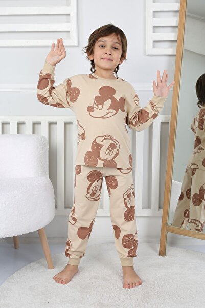 ZUZUNGA Cute Michey Cartoon Faces Patterned Boys' Pajama Set