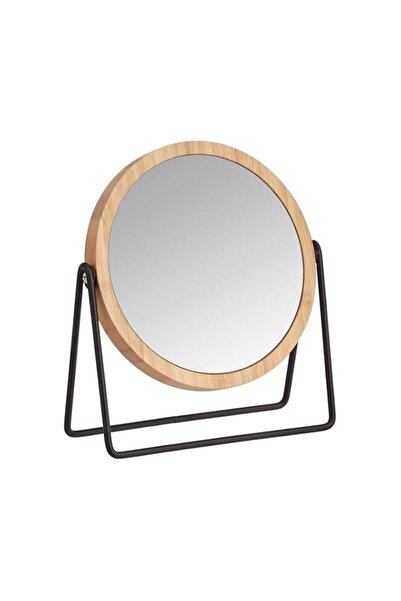 Generic مرآة زينة دائرية من أمازون بيسكس، مثبتة على سطح الطاولة، مع حافة فضية...