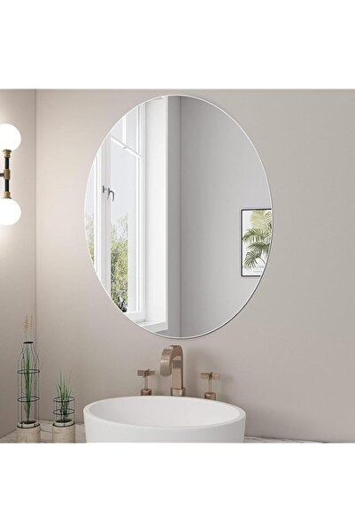 Generic 2 قطعة مرآة بيضاوية، كل منها 40 سم × 30 سم، سمك 2 مم، ذاتية اللصق بدو...