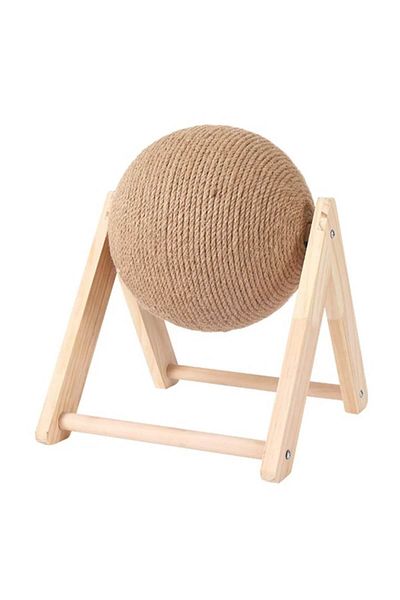 UIQ Cat toy, sisal rope ball with stand, 20x17x19cm, Brown