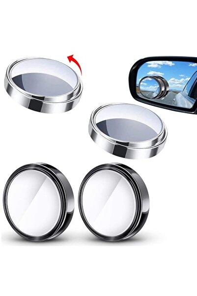 Generic GNAFOTU [2+2Pack]Blind Spot Mirror, 360°Rotatable Round Frame Wide Angle Convex Mirror, HD Crystal