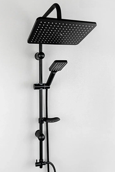 VSA Siyah Dolina Robot Yağmurlama Tepe Duş Seti 2 Fonksiyonlu Yeni Nesil Duş ...