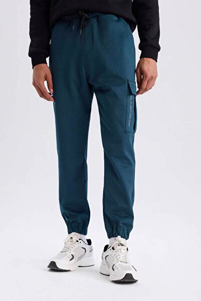 DeFacto Ανδρικό αθλητικό παντελόνι Jogger Petrol D3741AX/BE821