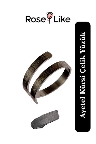RoseLike Ayetel Kürsi Steel Men'S/Women's Ring - Black
