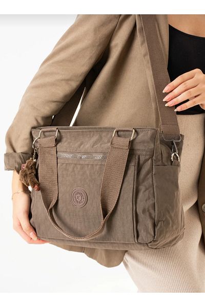 eflanmoda Large Size Women's Water Resistant Crinkle Fabric Hand and Shoulder Bag