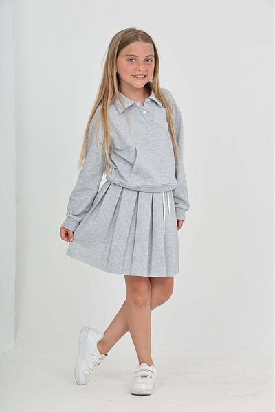 Toontoy Girl's Bow Embroidered Skirt Suit